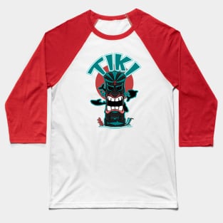 Aquatic Tiki Mask Baseball T-Shirt